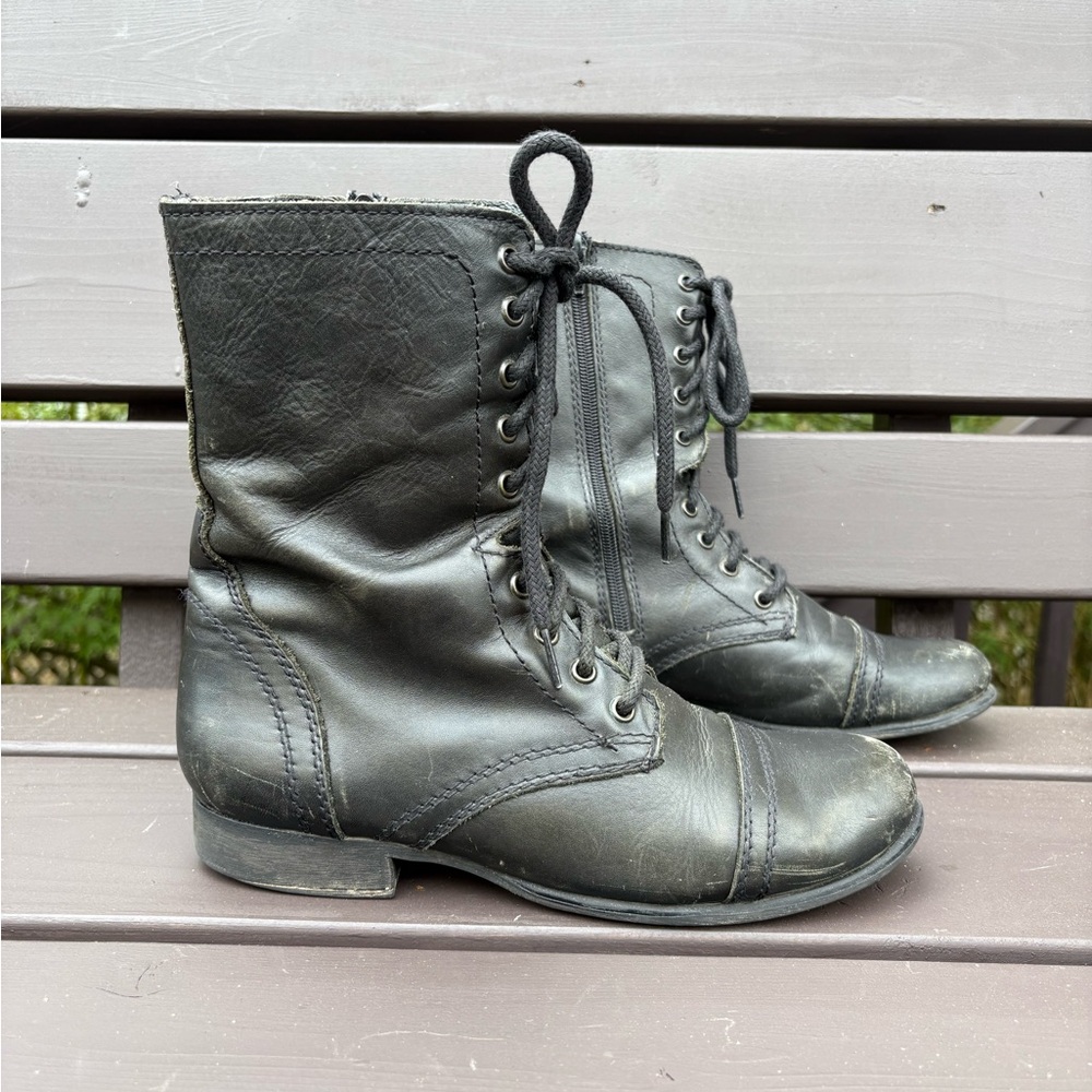 Steve Madden Troopa Dark Green Combat Boots